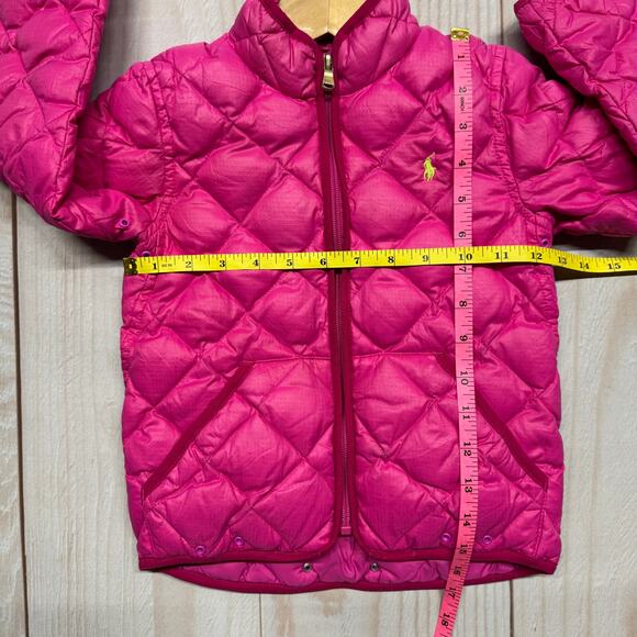 Polo Ralph Lauren Toddler Girls Size 5 Water-Repellent Duck Down Jacket Pink - Picture 3 of 6